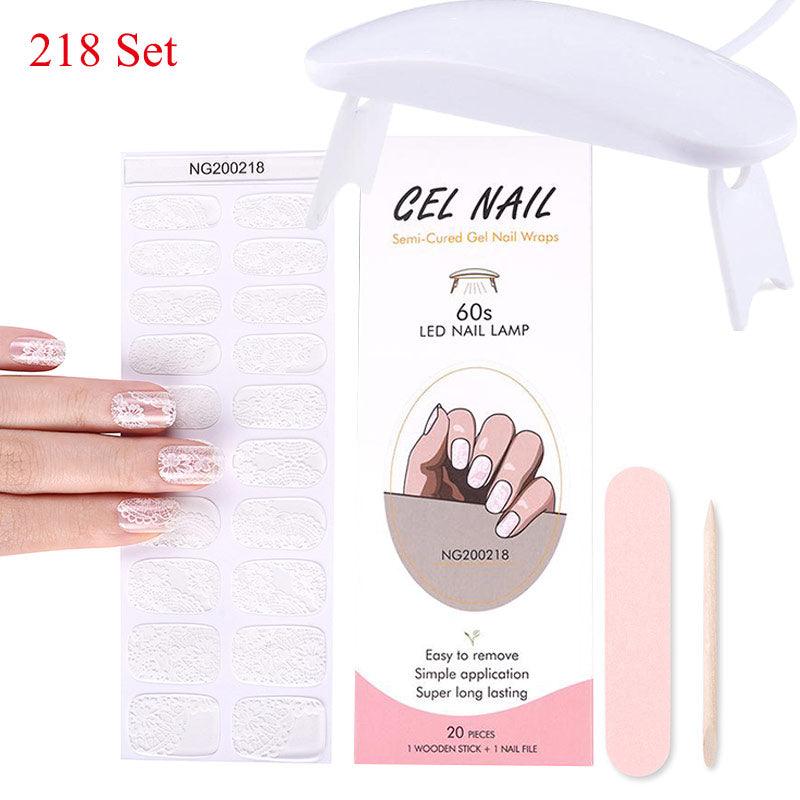 Gel Nail Wraps with UV Lamp Set - THE TRENDZ HIVE 