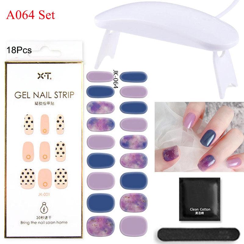 Gel Nail Wraps with UV Lamp Set - THE TRENDZ HIVE 