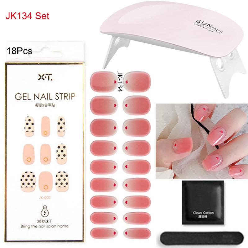 Gel Nail Wraps with UV Lamp Set - THE TRENDZ HIVE 