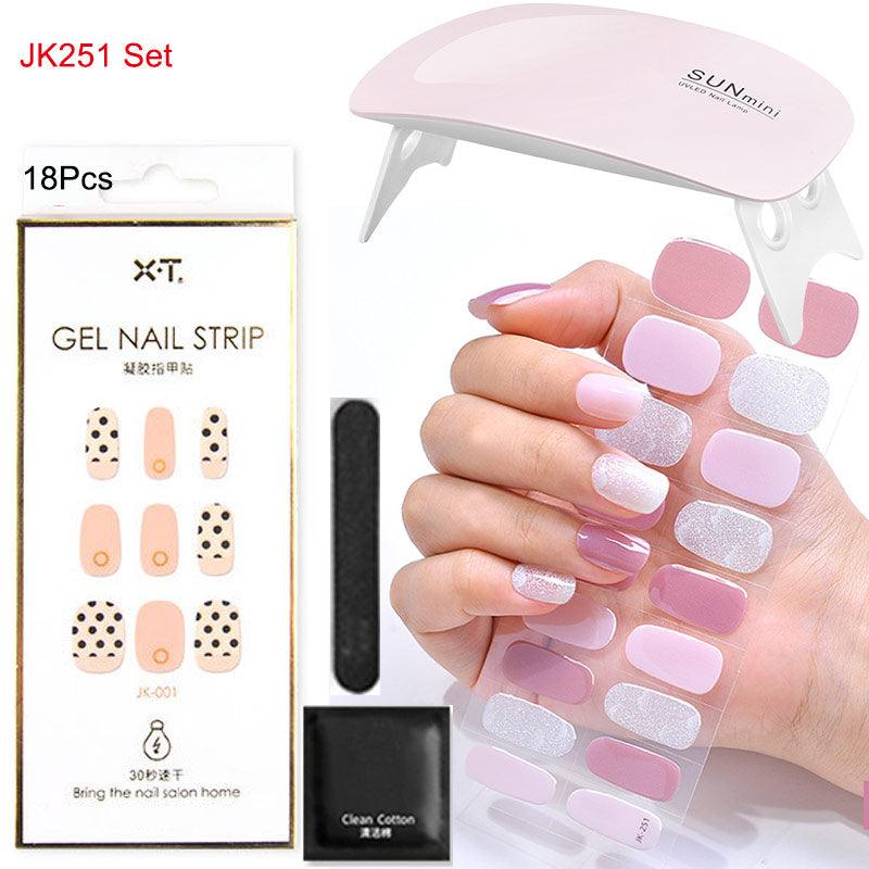 Gel Nail Wraps with UV Lamp Set - THE TRENDZ HIVE 