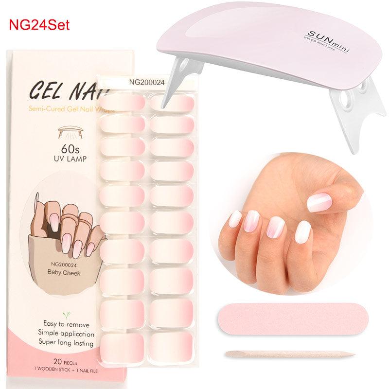 Gel Nail Wraps with UV Lamp Set - THE TRENDZ HIVE 