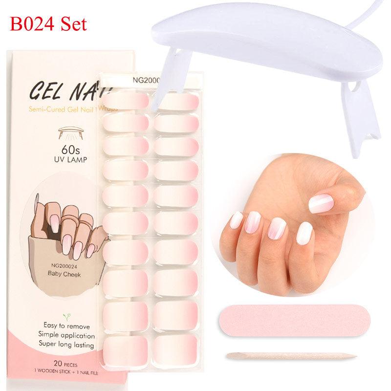 Gel Nail Wraps with UV Lamp Set - THE TRENDZ HIVE 