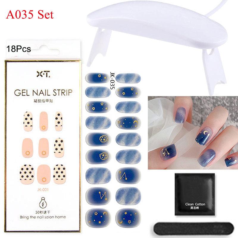 Gel Nail Wraps with UV Lamp Set - THE TRENDZ HIVE 