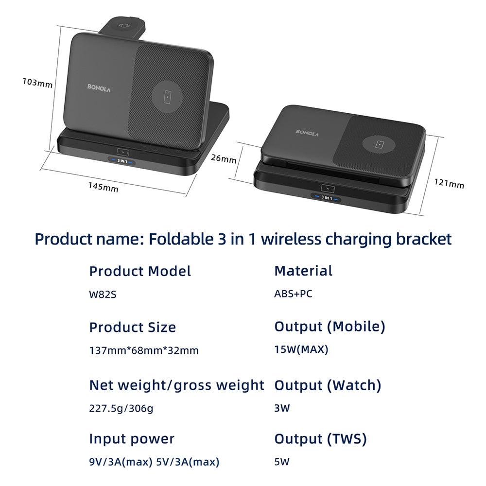 Bonola Foldable Wireless Charger 3 in 1 Station for Samsung Z Fold 3/Z Flip4 - THE TRENDZ HIVE 