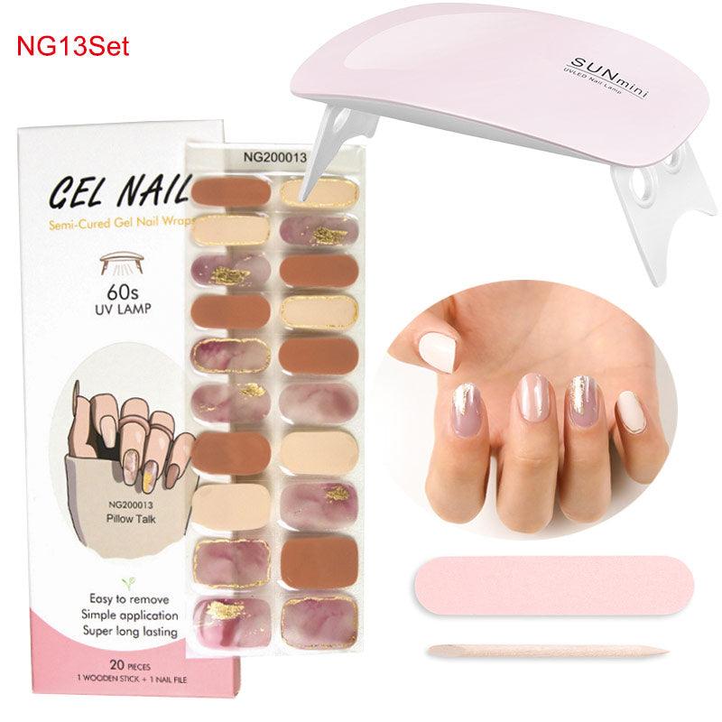 Gel Nail Wraps with UV Lamp Set - THE TRENDZ HIVE 