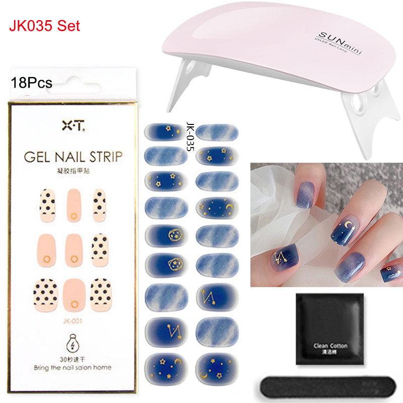 Gel Nail Wraps with UV Lamp Set - THE TRENDZ HIVE 