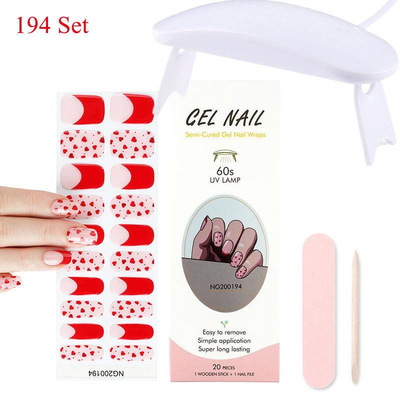 Gel Nail Wraps with UV Lamp Set - THE TRENDZ HIVE 