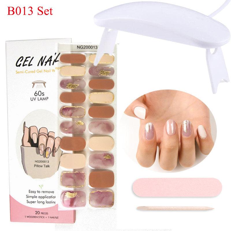 Gel Nail Wraps with UV Lamp Set - THE TRENDZ HIVE 