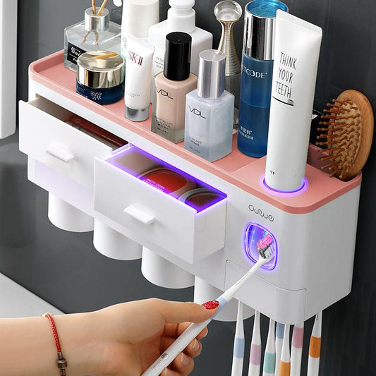 Bathroom Organizer Set Toothbrush 4 Cup Holder - THE TRENDZ HIVE 