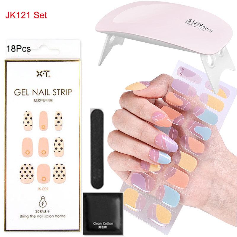 Gel Nail Wraps with UV Lamp Set - THE TRENDZ HIVE 