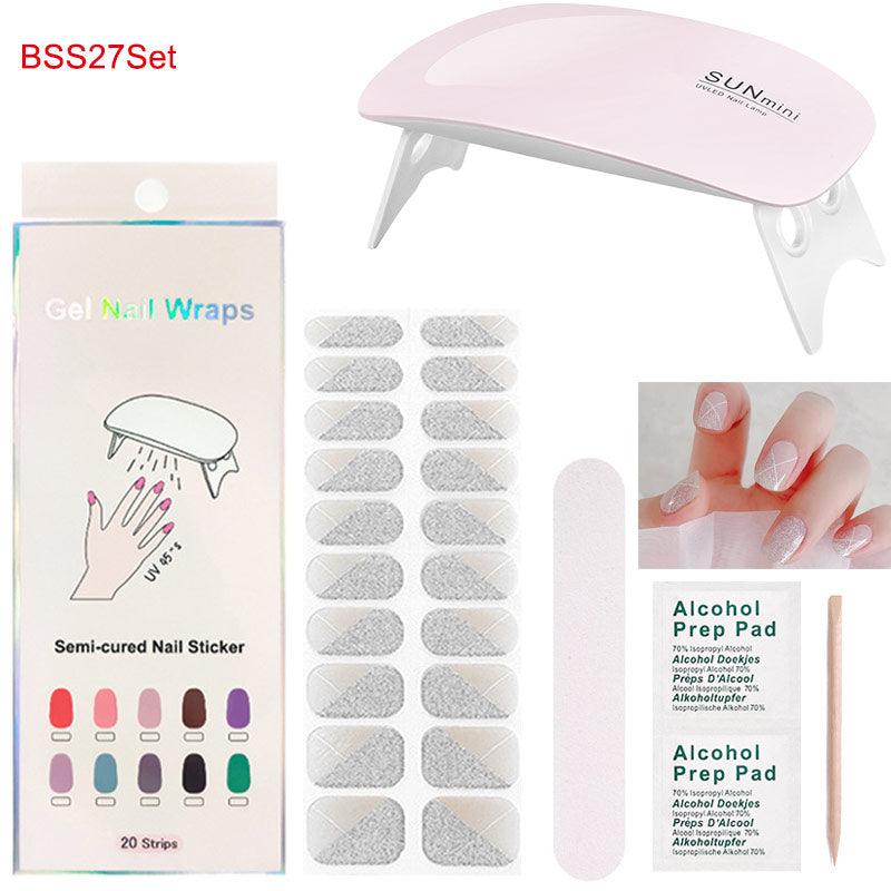 Gel Nail Wraps with UV Lamp Set - THE TRENDZ HIVE 