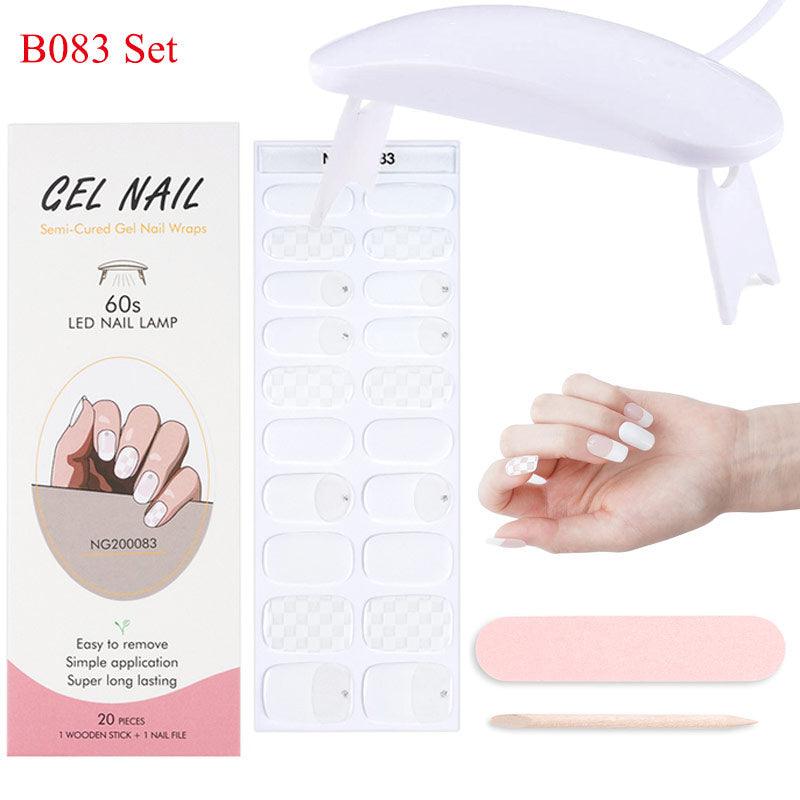 Gel Nail Wraps with UV Lamp Set - THE TRENDZ HIVE 