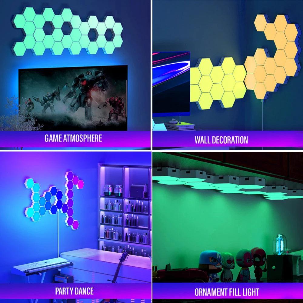 RGB Bluetooth LED Hexagon Light Indoor Wall Lights - THE TRENDZ HIVE 