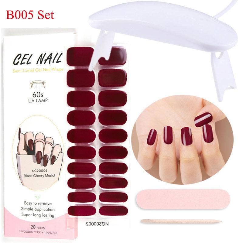 Gel Nail Wraps with UV Lamp Set - THE TRENDZ HIVE 